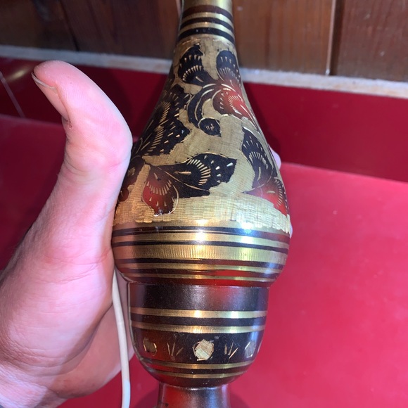 Brass Enameled 9” Vase - Picture 8 of 9